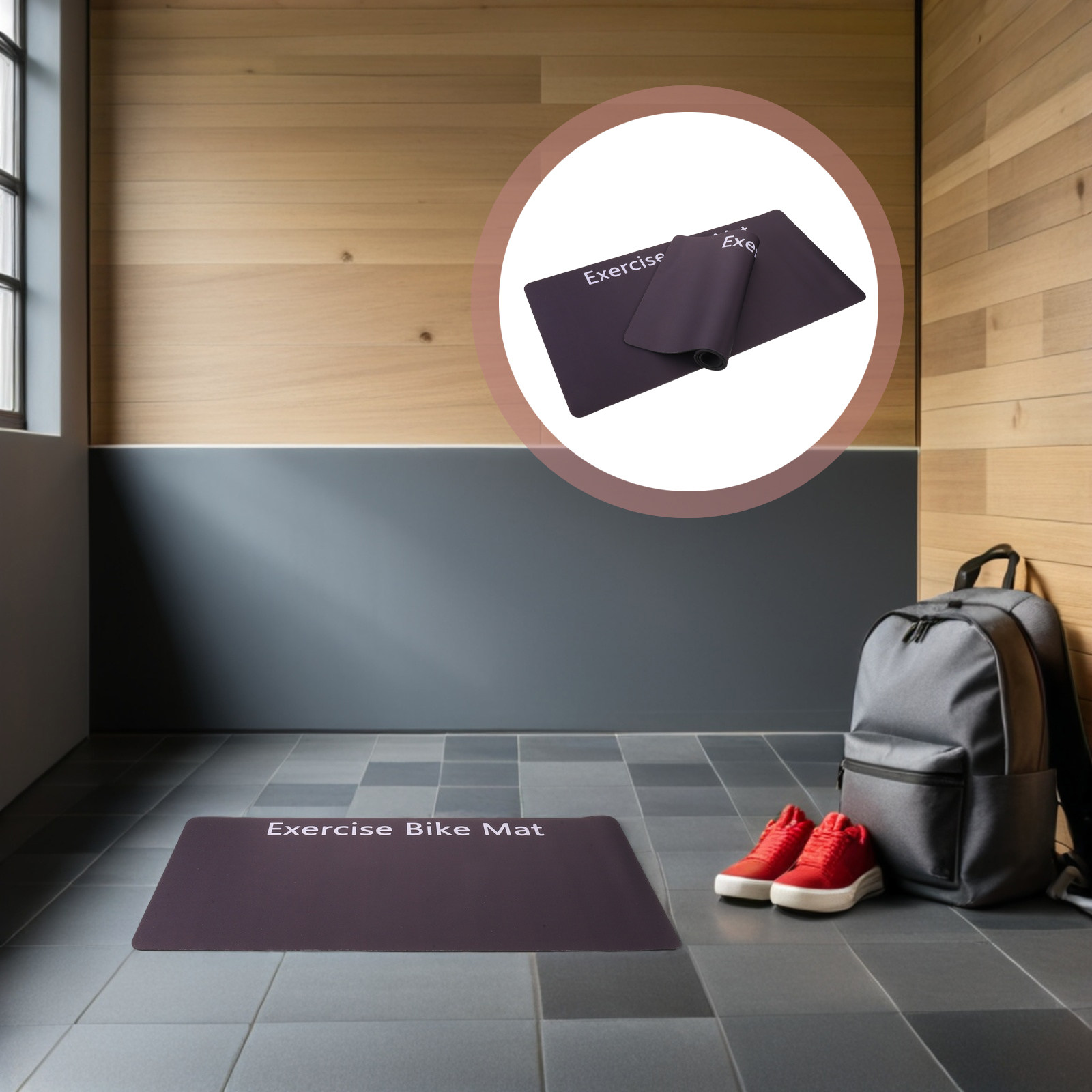 Gym Floor Mats - 2Pcs Fitness Equipment Shock Absorbing Mat