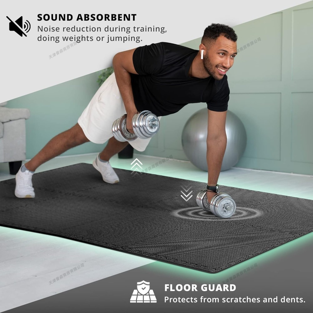 Gym Floor Mats - 10Pcs Interlocking Foam Exercise Mat Equipment