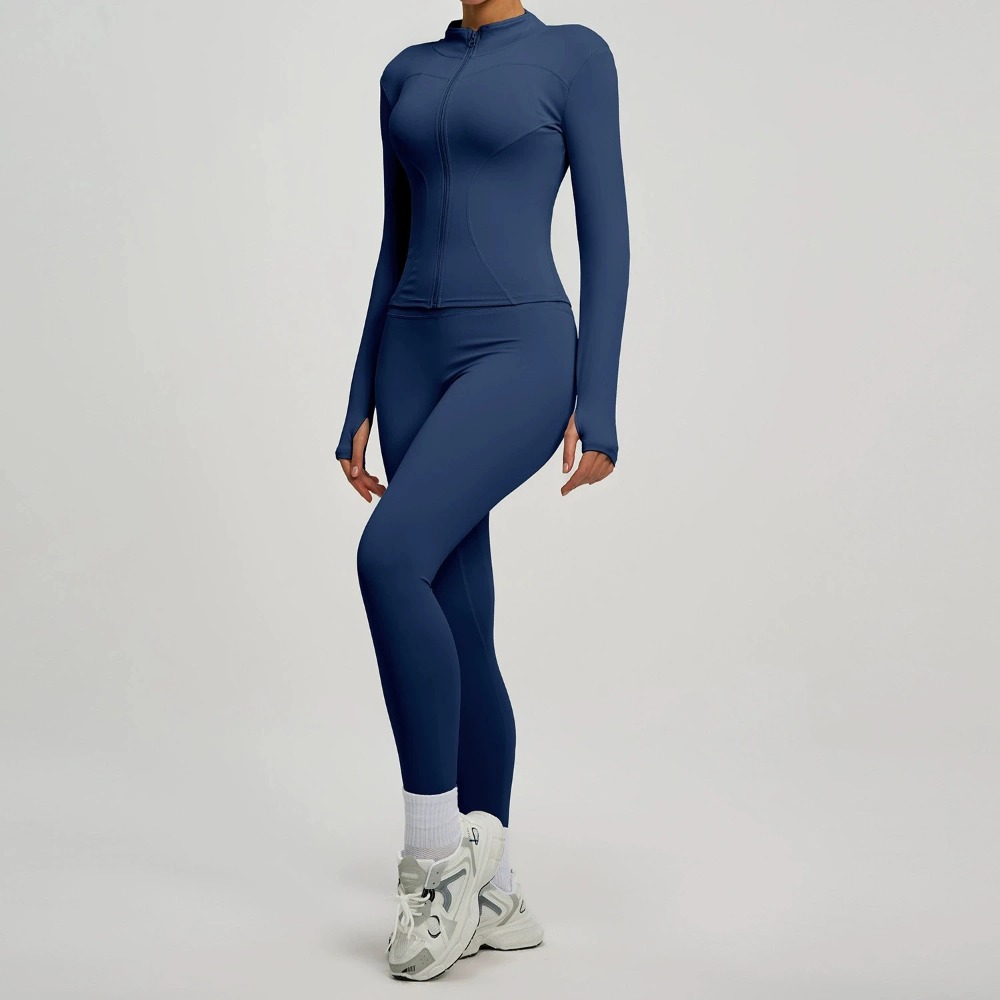 Yoga Fitness Jacket - 2PCS Jacket Yoga Sets Women Long
