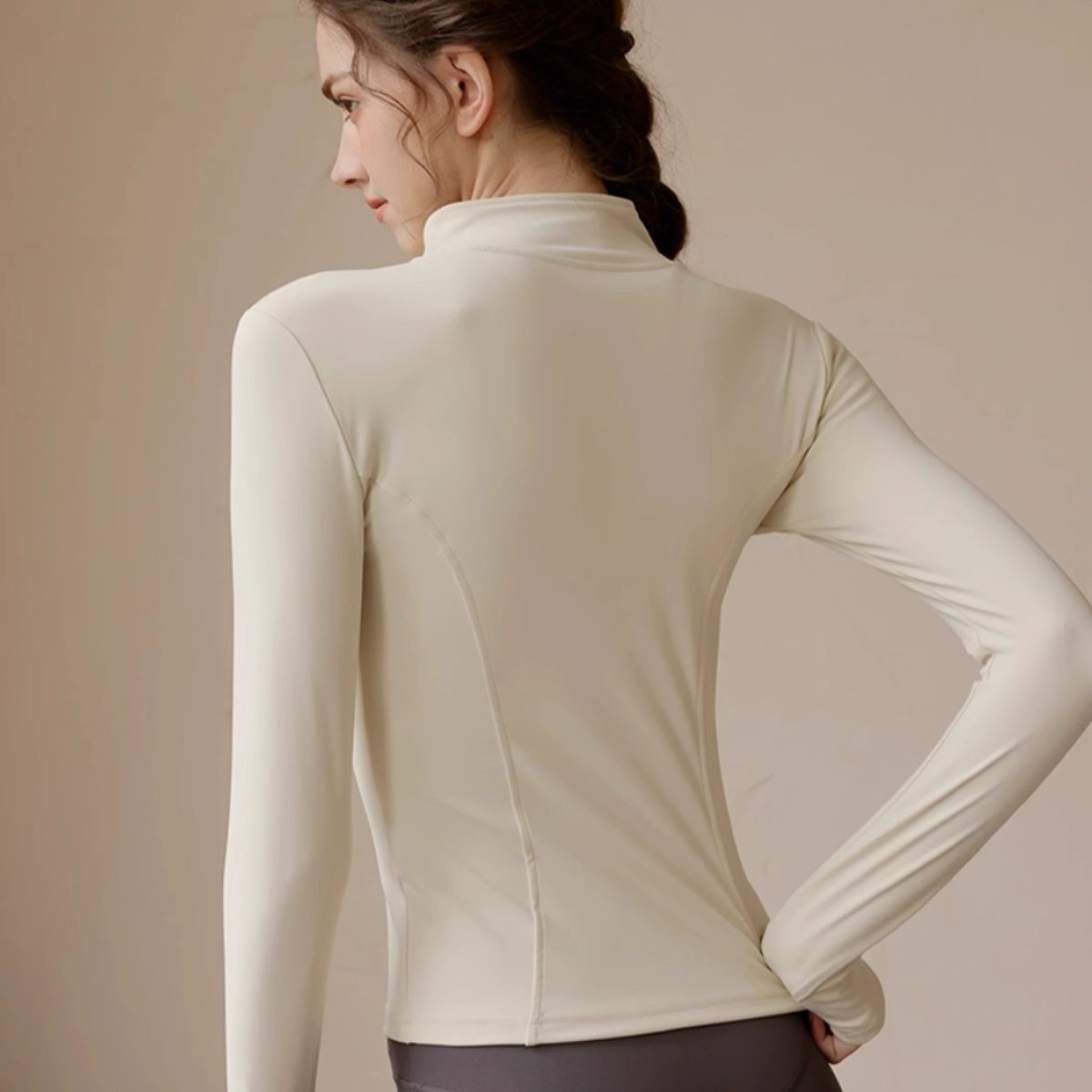 Velvet Stand Up Collar Top for - Yoga Fitness Jacket 评论和价格