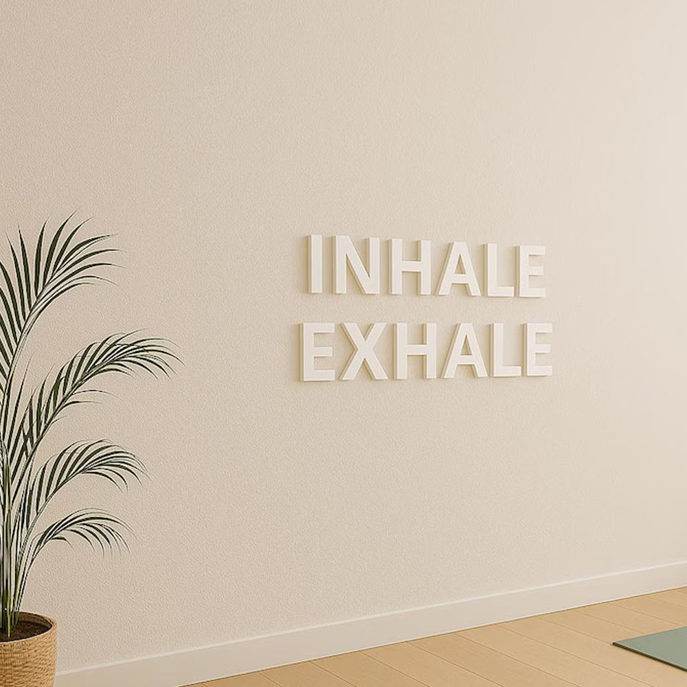 INHALE EXHALE Wall Sign Yoga S - Yoga And Fitness Studio 评论和价格
