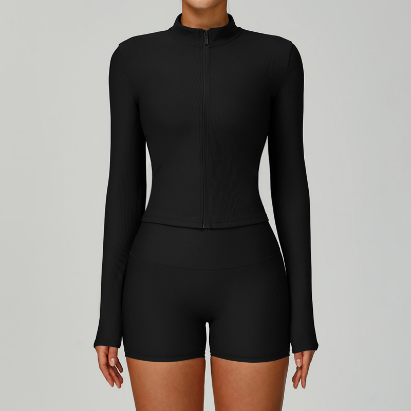 BIANHUI Threaded Stand Collar  - Yoga Fitness Jacket 评论和价格