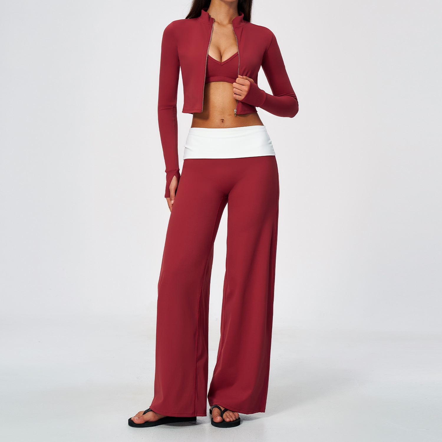 Women's 3 Piece Yoga Set Long  - Yoga Fitness Jacket 评论和价格