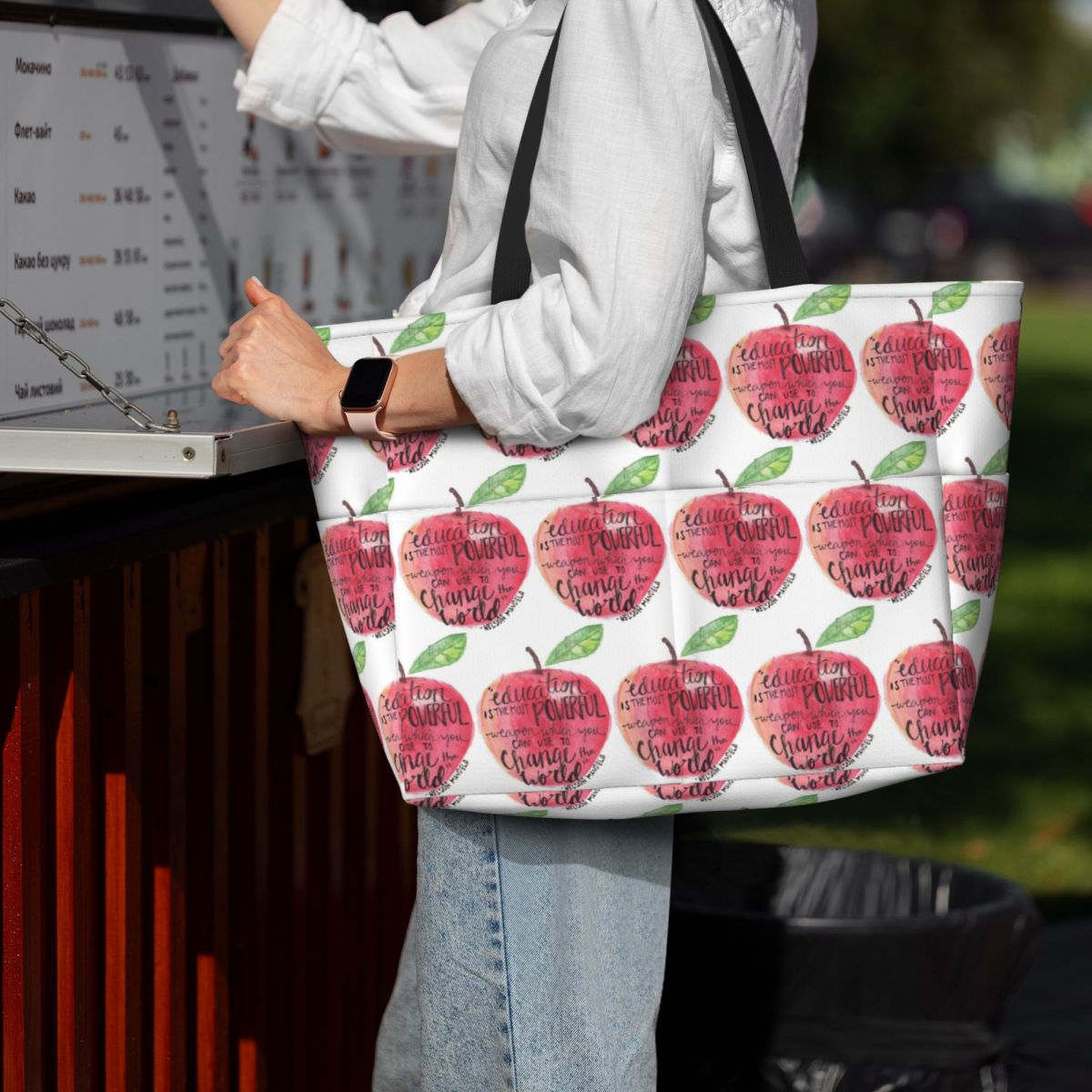 Teacher Quote Beach Tote Bag S - Yoga Fitness Teacher 评论和价格