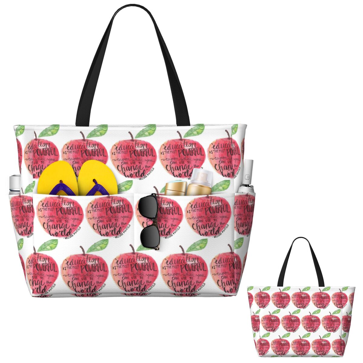 Teacher Quote Beach Tote Bag S - Yoga Fitness Teacher 评论和价格