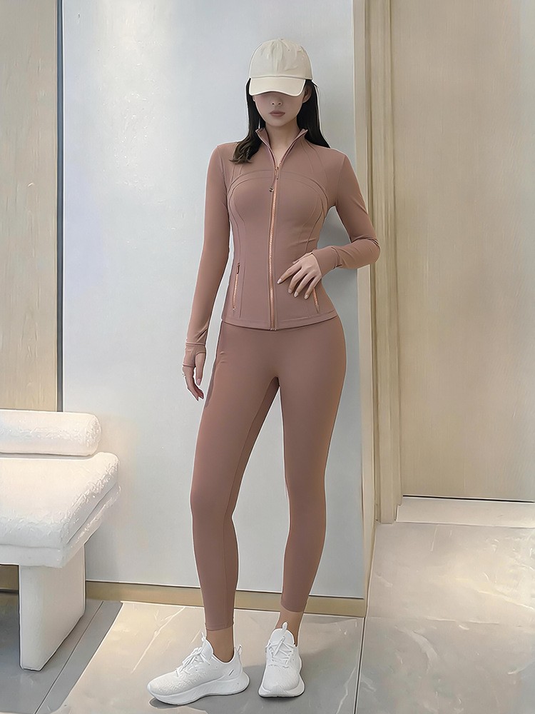 Women's Yoga Set Stand Collar  - Yoga Fitness Jacket 评论和价格