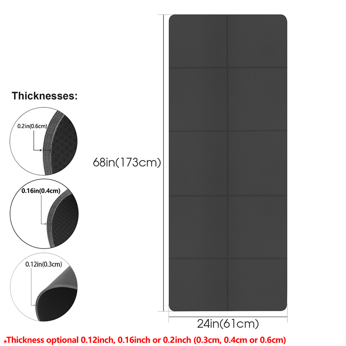 Foldable Yoga Mat Black Eco Fr - Gym Floor Mats 评论和价格